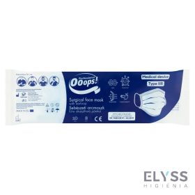   Ooops! Professional sebészeti arcmaszk – 3 rétegű, fülre akasztható, Type IIR, 10 db/csomag