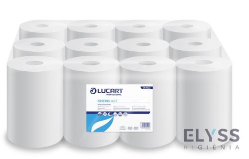 Lucart Strong 14 CF Belső Letekeredésű Kéztörlő – 2 Rétegű Cellulóz, 14 cm, 58 m/tekercs, 12 Tekercs/Zsugor