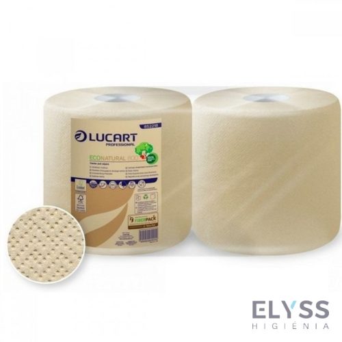 Lucart EcoNatural 800 ipari törlőpapír – 2 rétegű, 800 lap/tekercs, 25x25 cm lapméret, 24 cm átmérő, 2 tekercs/zsugor