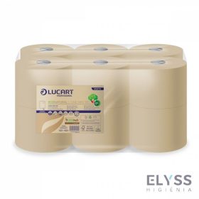   Lucart EcoNatural L-One Mini belső adagolású tekercses toalettpapír – 2 rétegű, havana barna, 800 lap/tekercs, 13,4x20 cm lapméret, 18,1 cm átmérő, 12 tekercs/zsugor