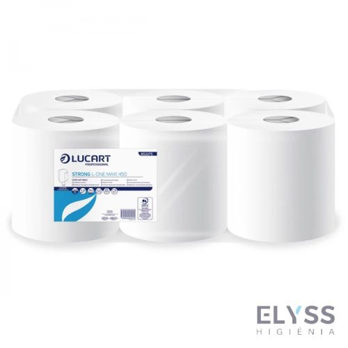 Lucart Strong L-One Maxi 450 Tekercses Kéztörlő – 2 Rétegű Cellulóz Papír, Kiváló Nedvszívó Képesség