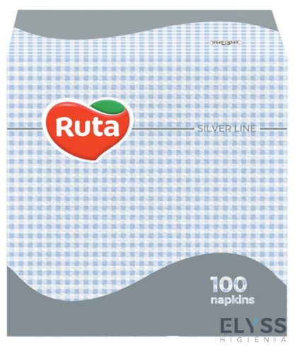 Ruta szalvéta – 1 rétegű, fehér kockás, 23,5x23,5 cm, 100 db/csomag