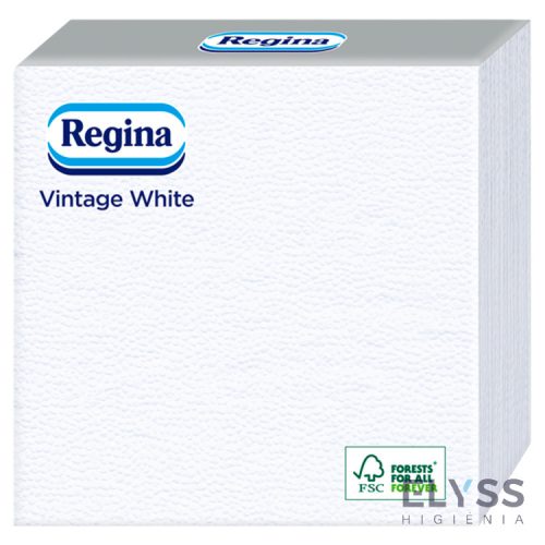 Regina Vintage White szalvéta – 1 rétegű, fehér, 33x33 cm, 45 db/csomag