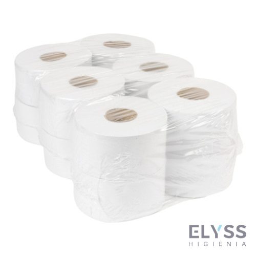 Ipari toalettpapír – 2 rétegű, 100 m-es, 12 db-os, fehér cellulóz (19 cm átmérő, 12 db/karton)