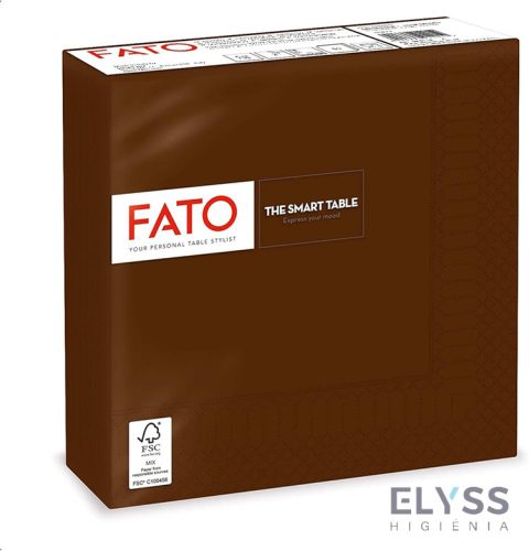 Lucart Fato Smart Table szalvéta – 2 rétegű, Chocolate, 33x33 cm, 1/4 hajtás, 50 lap/csomag
