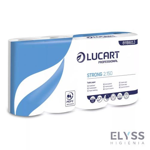 Lucart Strong 2.150 háztartási toalettpapír, 2 rétegű, 150 lapos (8×8 tekercs/zsák)