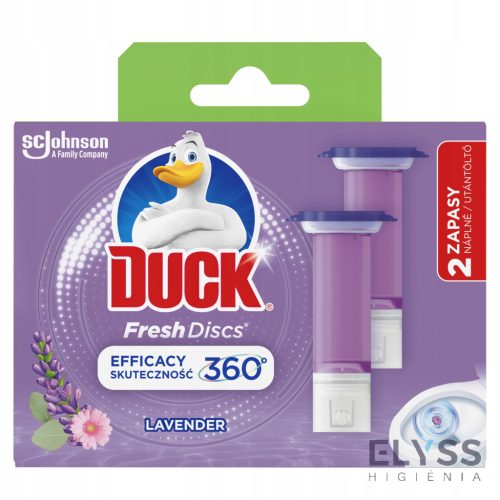 Duck Fresh Discs WC-öblítő korong utántöltő – Levendula illat (2x36 ml)