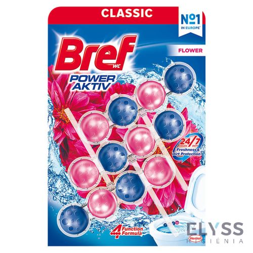 Bref Power Aktiv WC illatosító golyó – Virág illat, 3×50g