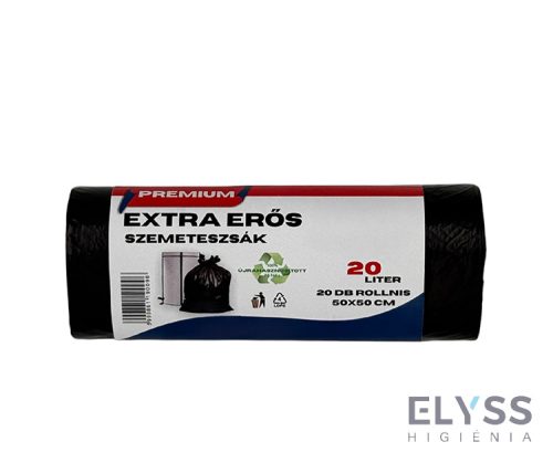 Szemeteszsák – 50x50 cm, 20L, 20 db / tekercs, Prémium Extra Erős
