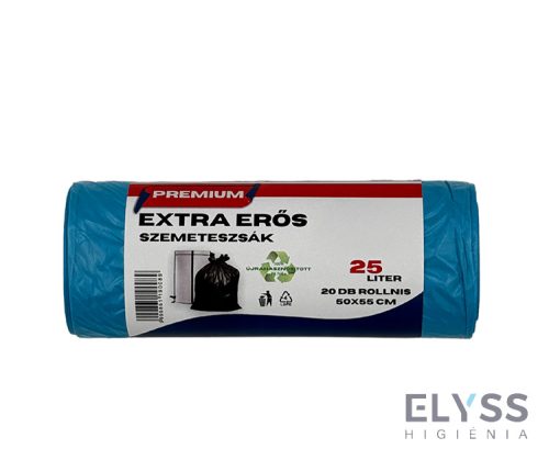 Szemeteszsák – 50x55 cm, 25L, 20 db / tekercs, Prémium Extra Erős