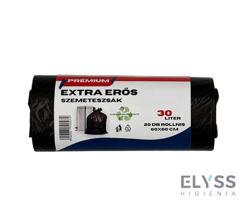 Szemeteszsák – 50x60 cm, 30L, 20 db / tekercs, Prémium Extra Erős
