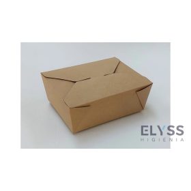 Papír ételes doboz 1300 ml Kraft – 50 db / csomag
