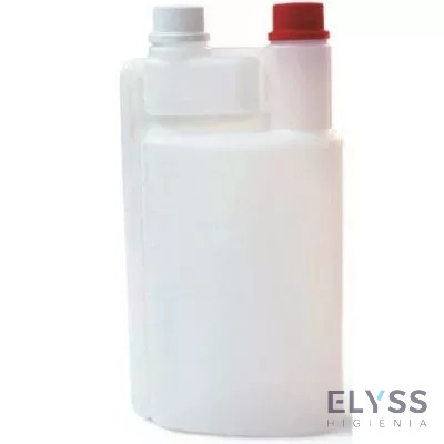 Kiehl flakon 1L-kétnyakú adagolóflakon, üres, utántölthető, piros-fehér kupak